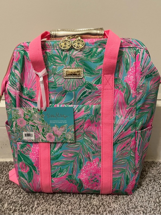 Lilly Pulitzer Pink & Green Tropical Floral Print Backpack Cooler main image 6